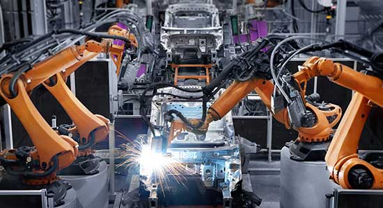Automated welding process using industrial robots for weld inspection during production